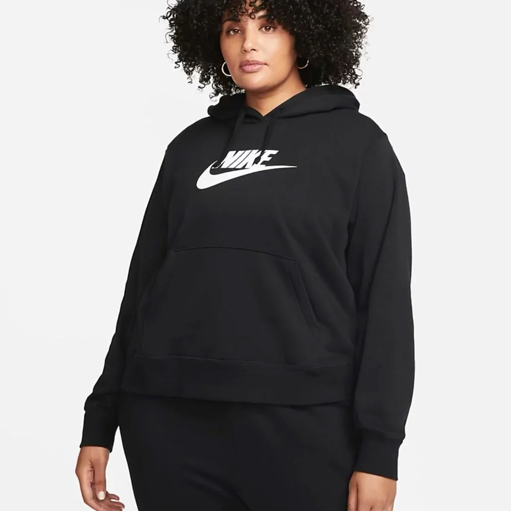 Nike Women's Club Fleece Black Hoodie - Picture 1 of 4